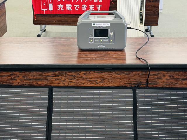 美浜ライオンズクラブ様から寄附して頂いたポータブル電源とソーラーパネル