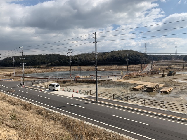令和4(2022)年2月22日 公園北側(町道)から公園東側(ひえぞ橋)方面を映した定点カメラの写真