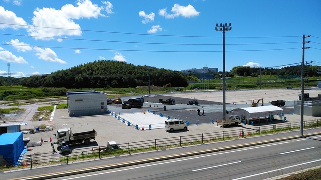 令和5(2023)年8月29日 公園北側(町道)から公園中央方面を映した定点カメラの写真