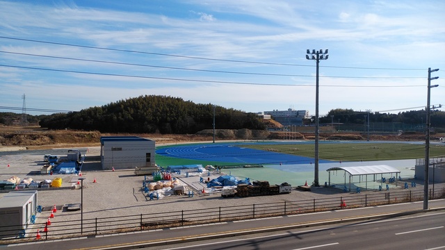 令和6(2024)年1月30日 公園北側(町道)から公園中央方面を映した定点カメラの写真