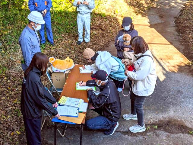 令和7年美浜町・河和南部地区合同防災訓練の受付の様子