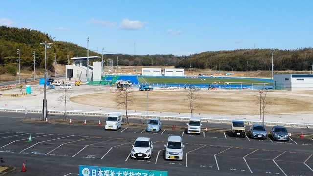 令和6（2024）年2月27日 知多奥田駅から公園（全体）方面を映した定点カメラの写真