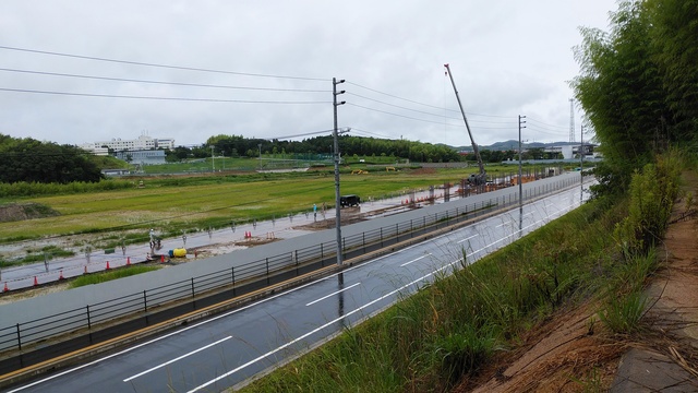 令和4（2022）年7月4日 公園北側（町道）から公園西側（知多奥田駅）方面を映した定点カメラの写真