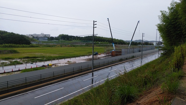 令和4（2022）年7月19日 公園北側（町道）から公園西側（知多奥田駅）方面を映した定点カメラの写真
