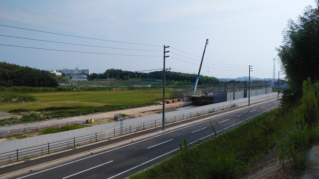 令和4（2022）年8月9日 公園北側（町道）から公園西側（知多奥田駅）方面を映した定点カメラの写真