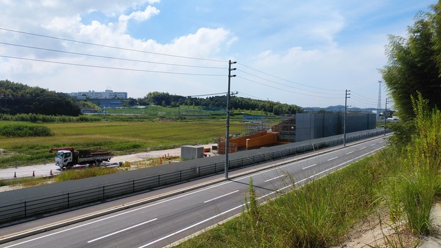 令和4（2022）年9月13日 公園北側（町道）から公園西側（知多奥田駅）方面を映した定点カメラの写真