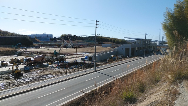 令和5（2023）年1月17日 公園北側（町道）から公園西側（知多奥田駅）方面を映した定点カメラの写真