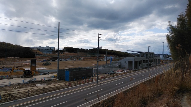 令和5（2023）年2月14日 公園北側（町道）から公園西側（知多奥田駅）方面を映した定点カメラの写真