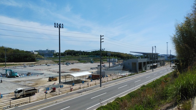令和5（2023）年5月9日 公園北側（町道）から公園西側（知多奥田駅）方面を映した定点カメラの写真