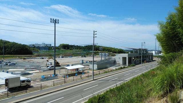 令和5（2023）年6月13日 公園北側（町道）から公園西側（知多奥田駅）方面を映した定点カメラの写真