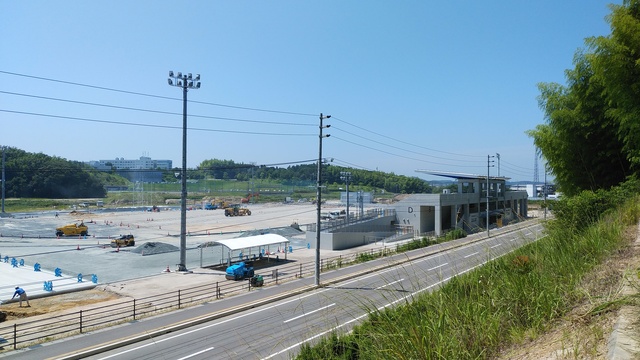 令和5（2023）年7月4日 公園北側（町道）から公園西側（知多奥田駅）方面を映した定点カメラの写真