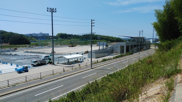 令和5（2023）年7月18日 公園北側（町道）から公園西側（知多奥田駅）方面を映した定点カメラの写真