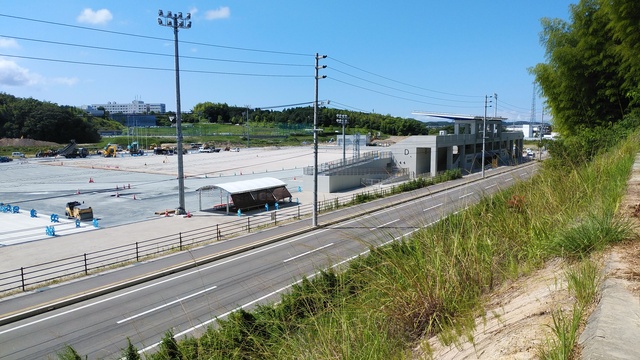 令和5（2023）年7月25日 公園北側（町道）から公園西側（知多奥田駅）方面を映した定点カメラの写真