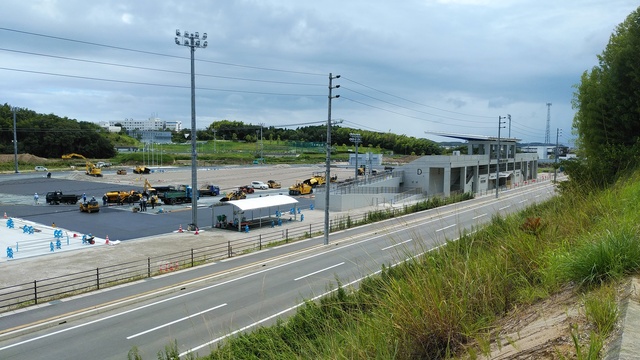令和5（2023）年8月8日 公園北側（町道）から公園西側（知多奥田駅）方面を映した定点カメラの写真