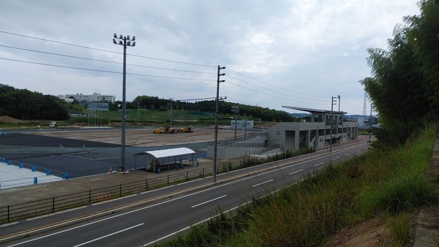 令和5（2023）年8月14日 公園北側（町道）から公園西側（知多奥田駅）方面を映した定点カメラの写真