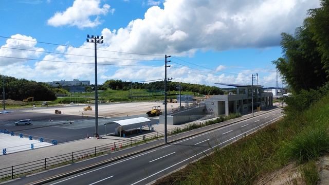 令和5（2023）年8月22日 公園北側（町道）から公園西側（知多奥田駅）方面を映した定点カメラの写真