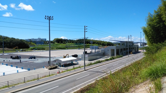 令和5（2023）年8月29日 公園北側（町道）から公園西側（知多奥田駅）方面を映した定点カメラの写真