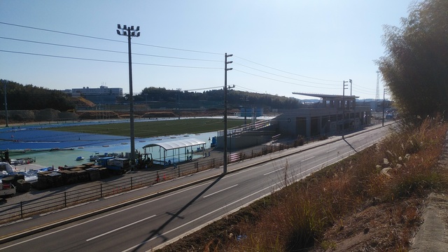 令和6（2024）年1月9日 公園北側（町道）から公園西側（知多奥田駅）方面を映した定点カメラの写真