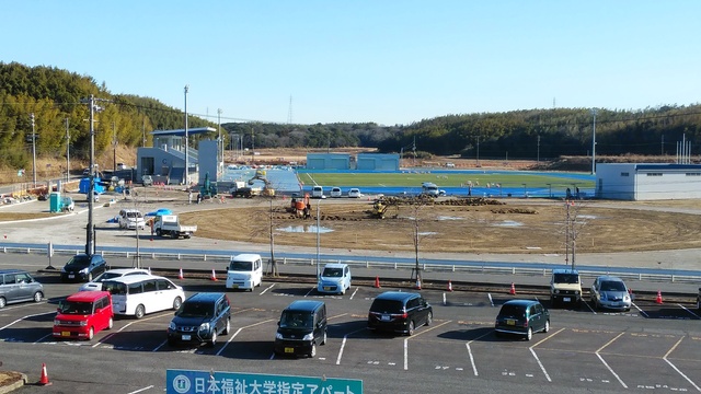 令和6（2024）年2月6日 知多奥田駅から公園（全体）方面を映した定点カメラの写真