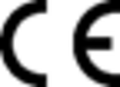黒の太文字でCEと書かれEの縦線がCのように丸くなっているCEマーク